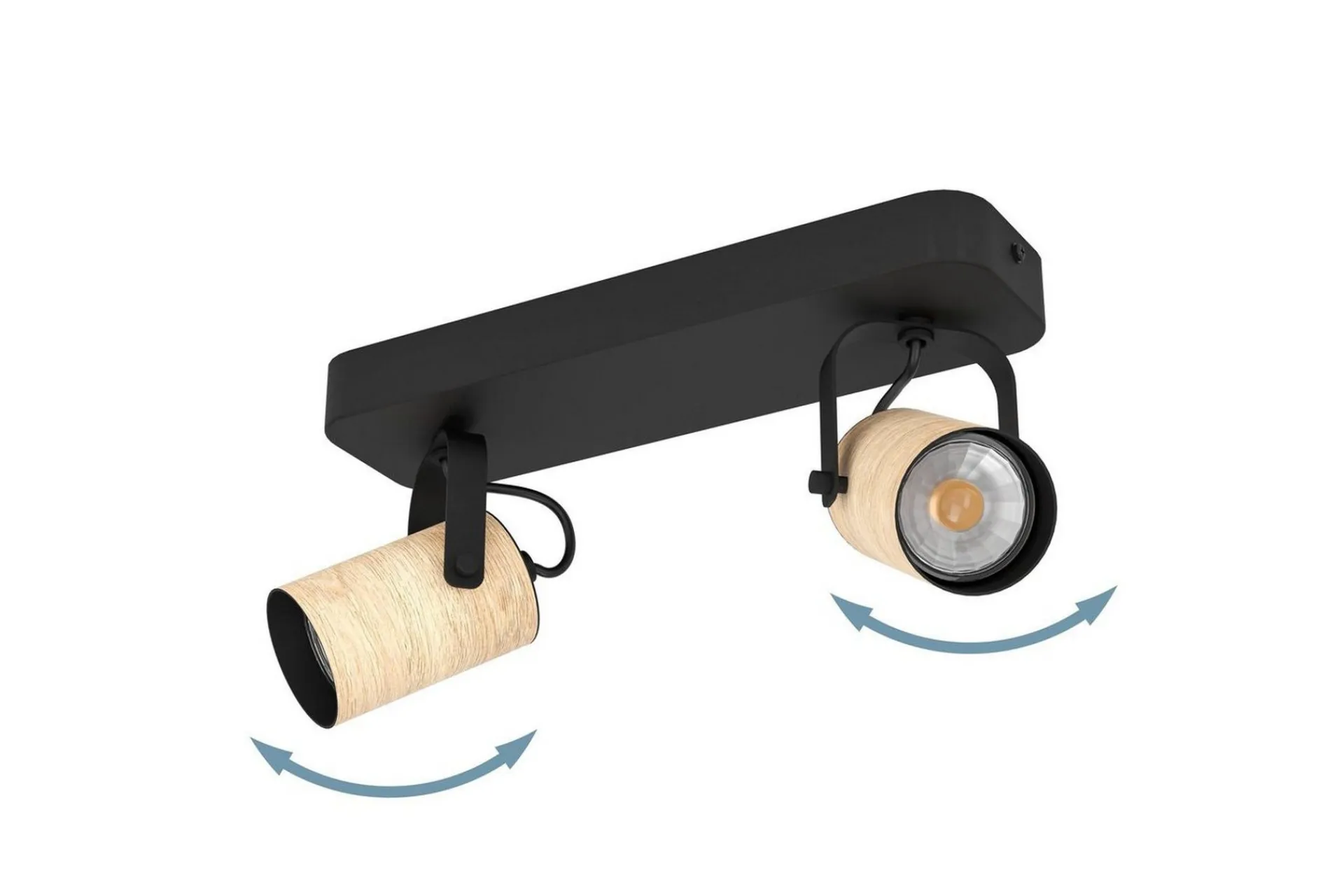Eglo Led-Belysning|Spotlights & Downlights-Spotlight Cayuca med 2 lamper Svart,Brun