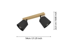 Eglo Spotlights & Downlights-Spotlight Cotorro med 2 Lamper Brun,Svart