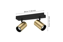 Spotlight Eglo Cumaribo Svart/Messing 2 Lamper