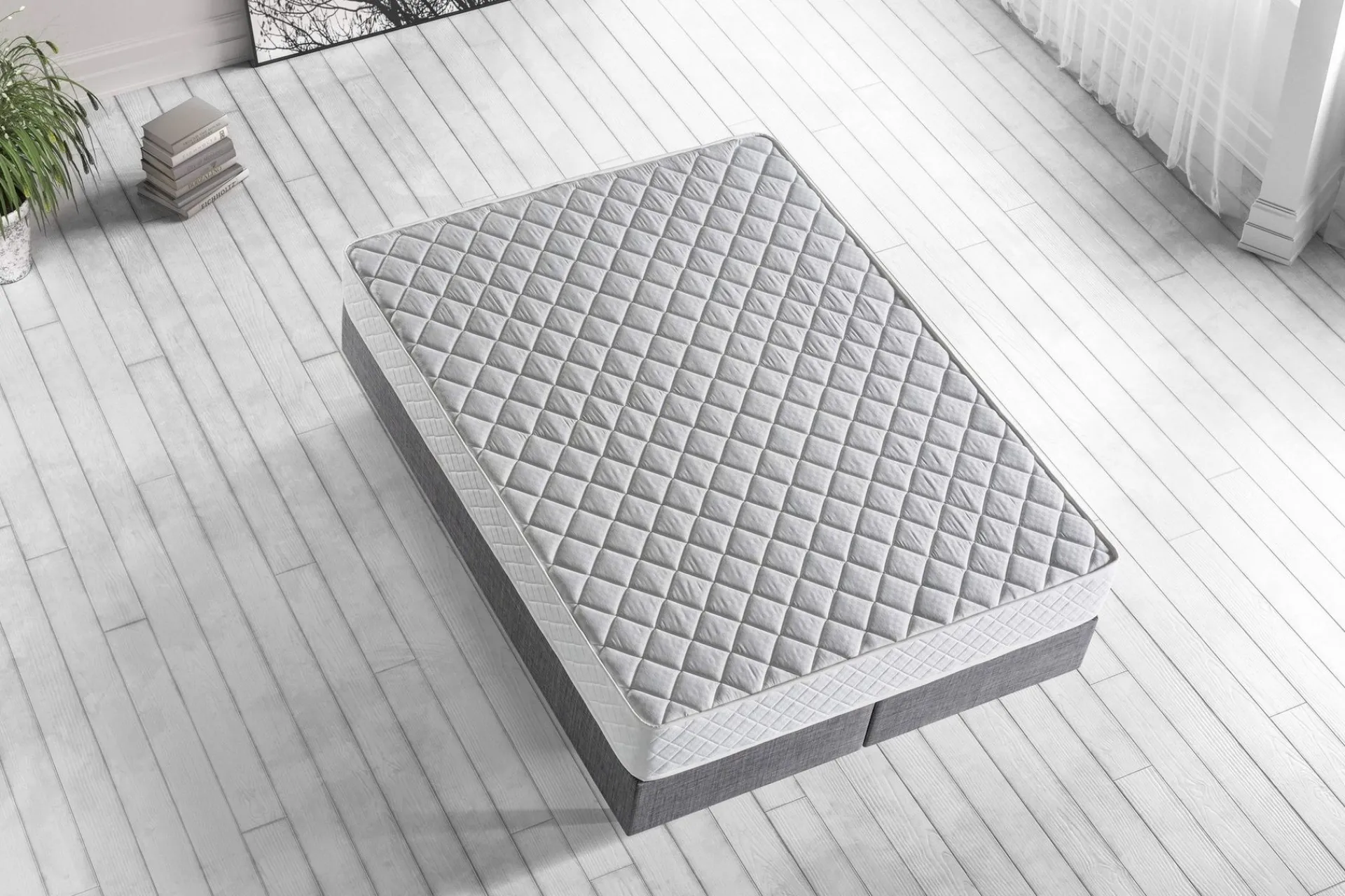 Madrasser|Barneseng & Juniorseng-Springfjærmadrass 90x200 cm Hvit