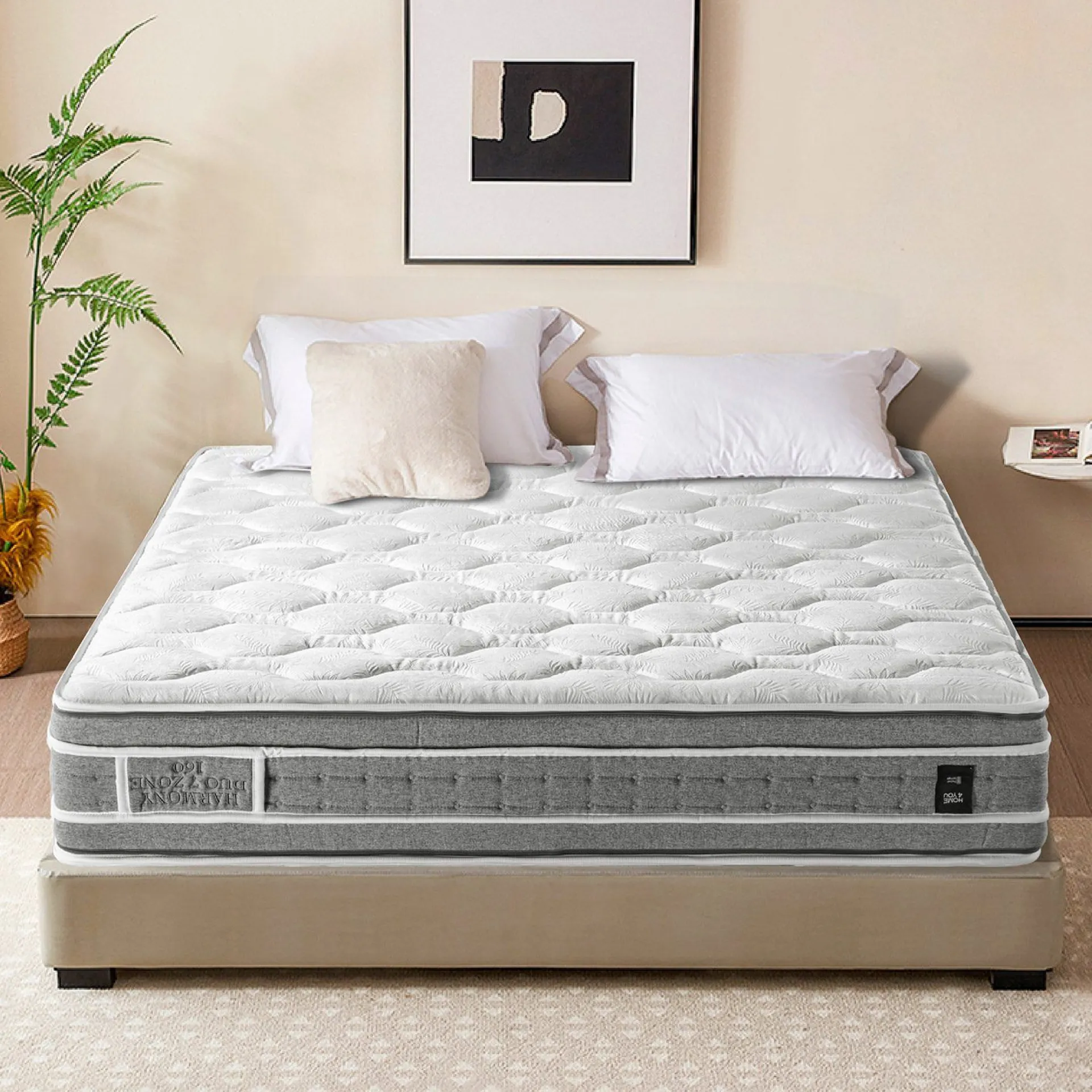 Madrasser-Springmadrass HOME4YOU Harmony Duo 7 soner 160x200x28 cm Vendbar