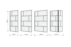 Baderom-Sörby Dusjvegg 120x195 cm Svart