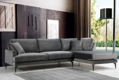 Sofa Med Sjeselong-Stacker Hjørnesofa med Divan Høyre Svart
