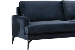 Velour Sofa & Fløyel Sofa|Sofa Med Sjeselong-Stacker Hjørnesofa med Divan Høyre Blå
