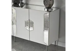 Sideboard & Skjenker-Stedum Konsollbord 180 cm Hvit,Sølv