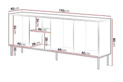 Sideboard & Skjenker-Stintino Skjenk 190x40 cm Svart,Brun