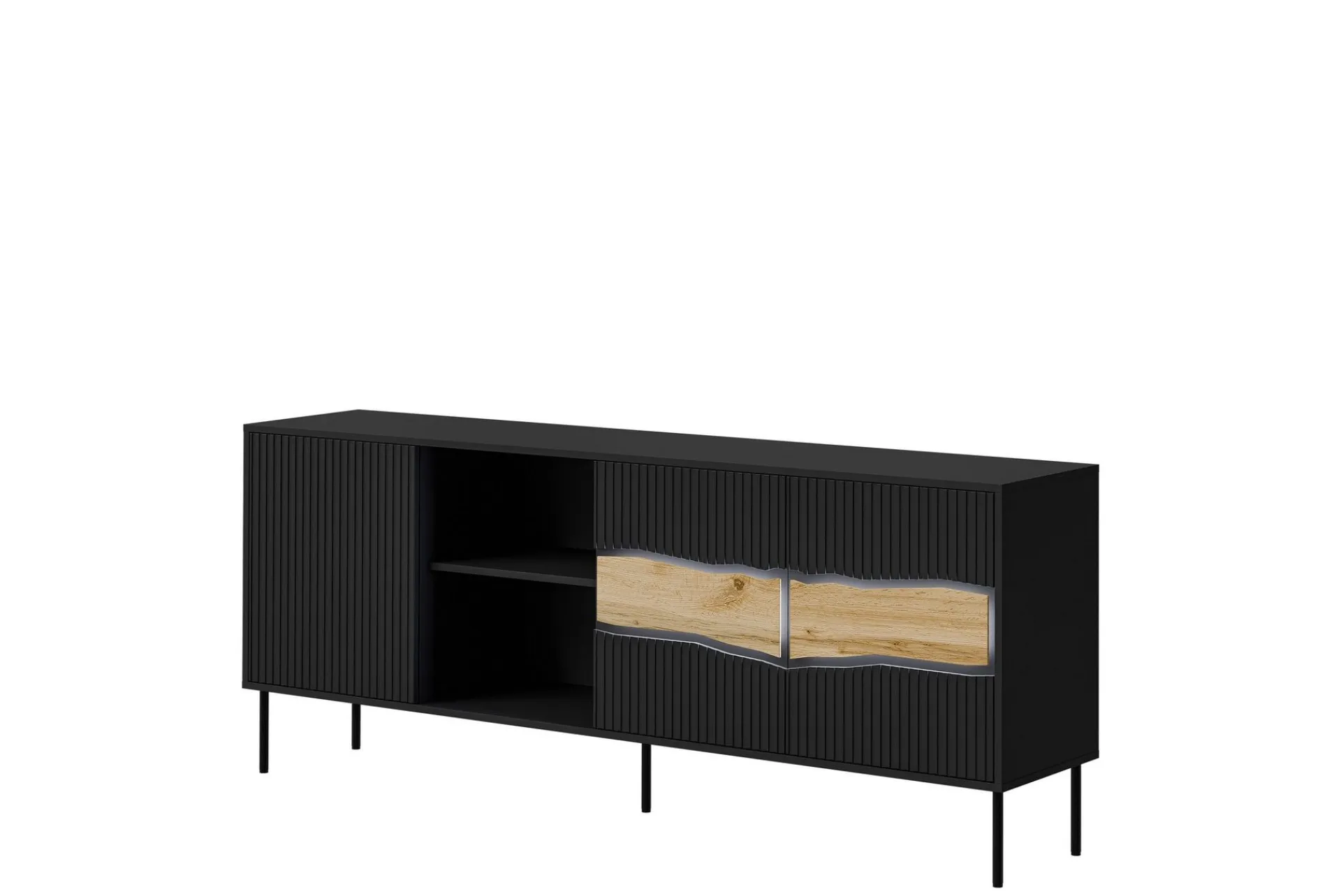 Sideboard & Skjenker-Stintino Skjenk 190x40 cm Svart,Brun