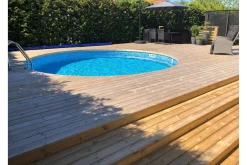 Planet Pool Stålveggbasseng Premium Rund 3,5x1,5m Innebygd L:Carrara 0.