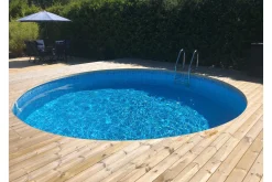 Planet Pool Basseng-Stålveggsbasseng Premium Rund 3,5x1,5m Innebygd L:Blå 0.6