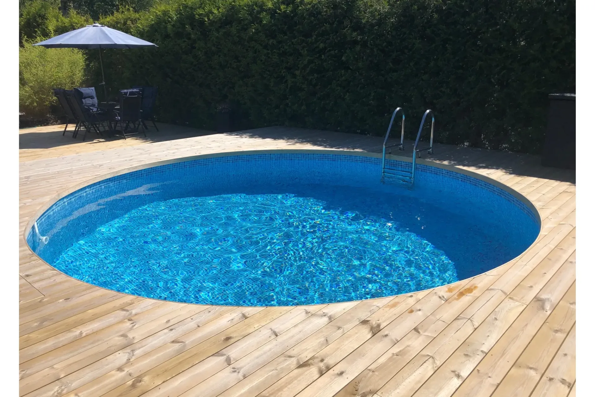 Planet Pool Basseng-Stålveggsbasseng Premium Rund 3,5x1,5m Innebygd L:Blå 0.6