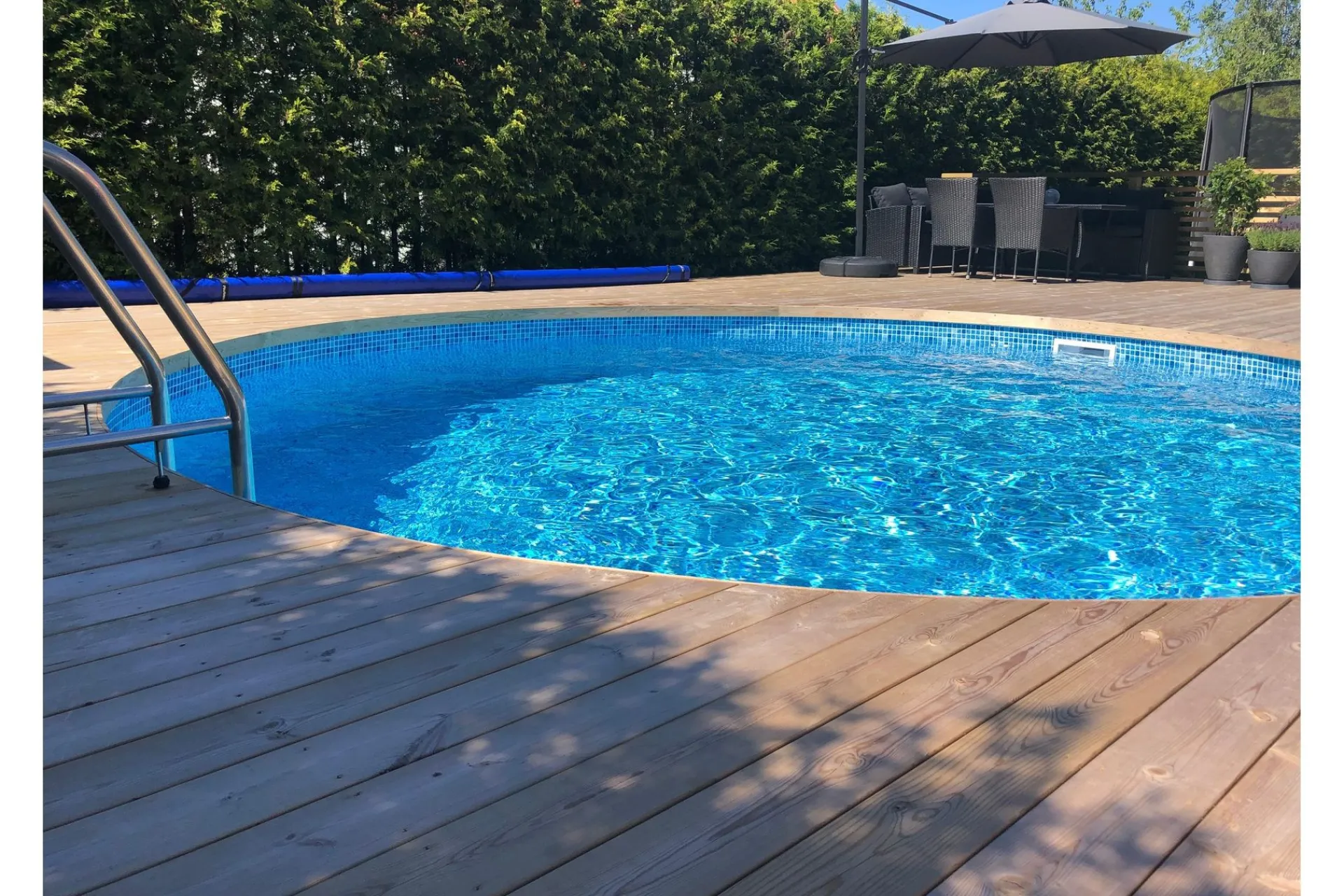 Planet Pool Stålveggsbasseng Premium Rund 5,0x1,5m Innebygd L: 0.6 Bl