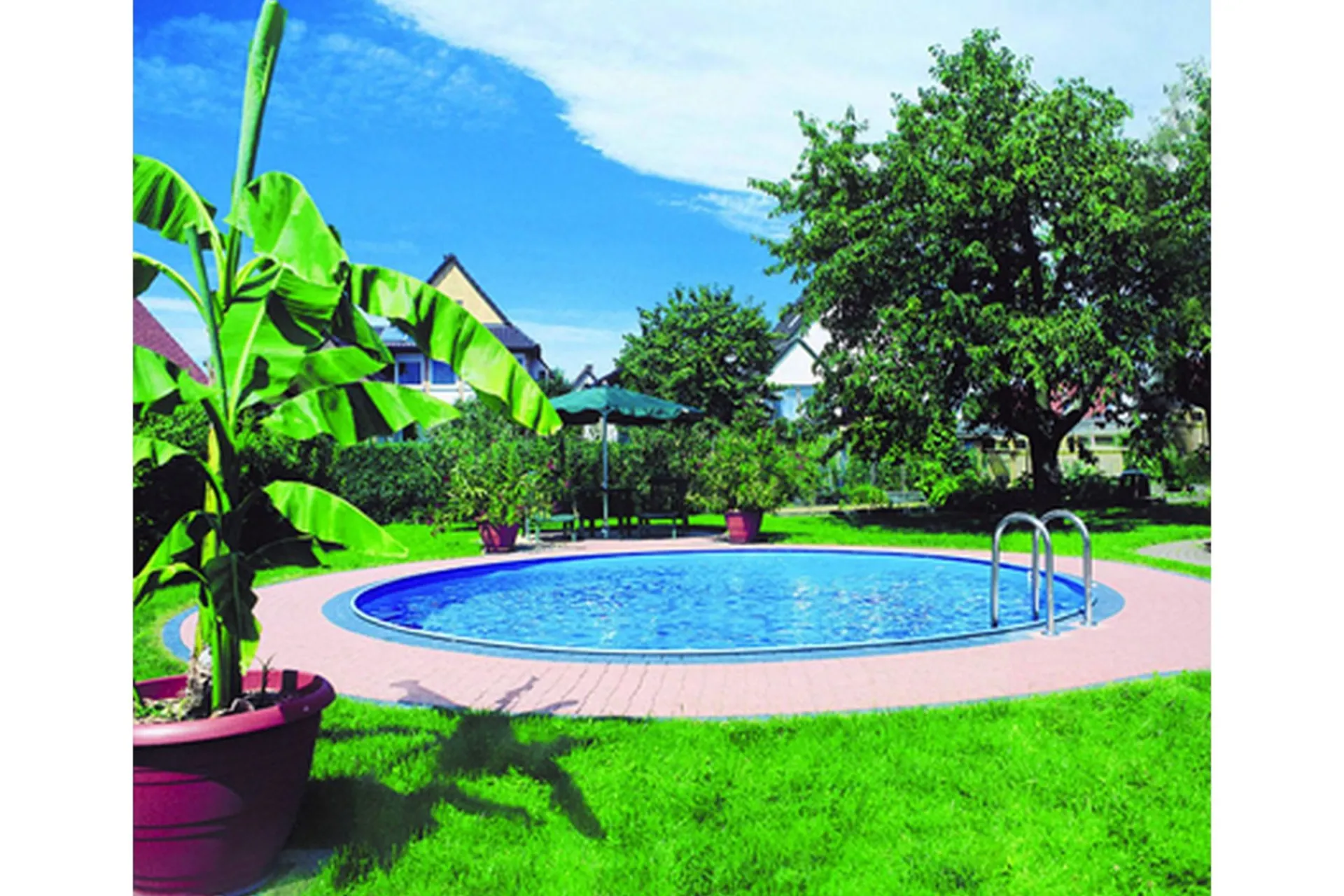 Planet Pool Stålveggsbasseng Premium Rund 5,0x1,5m Innebygd L: 0.6 Bl