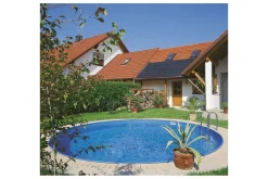 Planet Pool Basseng-Stålveggspool Premium Rund Ø 3,5 m, Persia Blå, 1,2 m Hvit