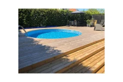 Planet Pool Basseng-Stålveggspool Premium Rund Ø 3,5 m, Persia Blå, 1,2 m Hvit