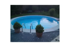 Planet Pool Basseng-Stålveggspool Premium Rund Ø 3,5 m, Persia Blå, 1,2 m Hvit