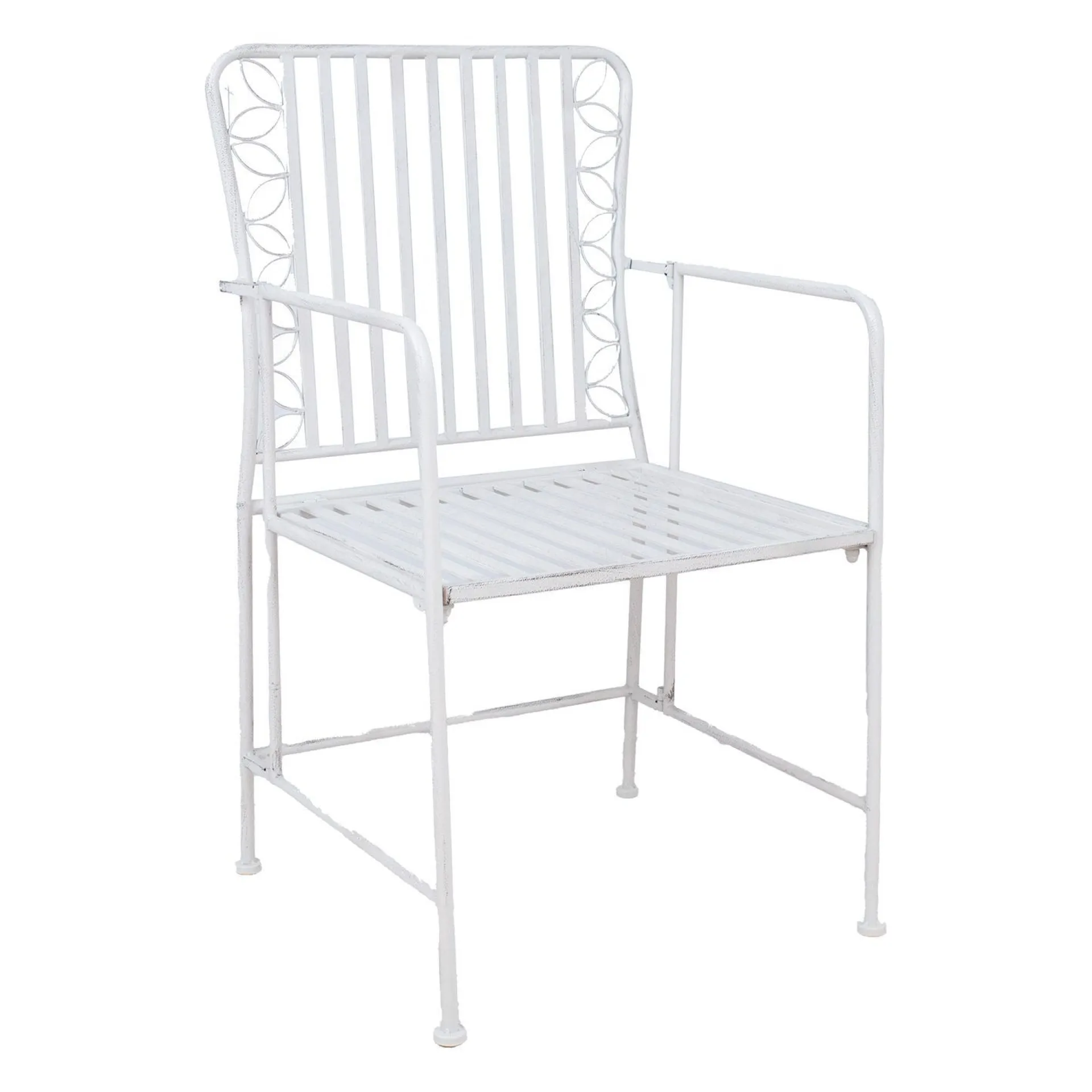 Stol HOME4YOU Jasmine antikk hvit metall