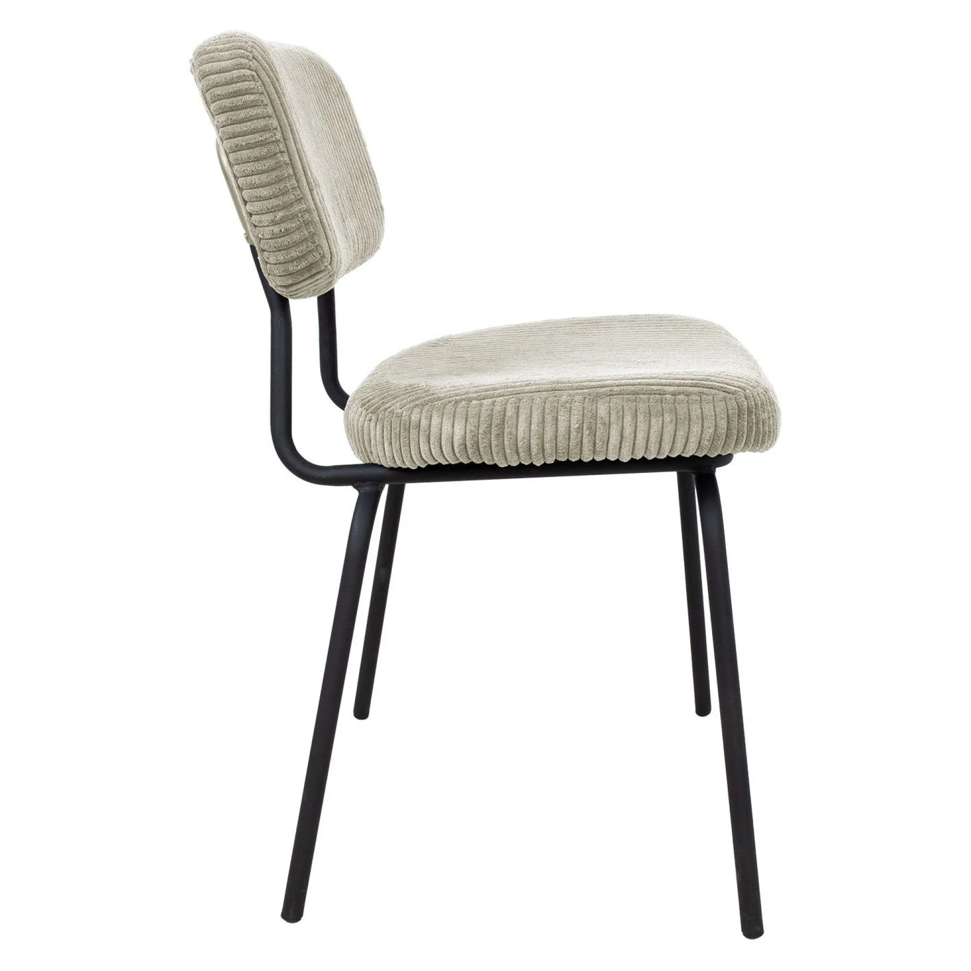 Spisestoler & Kjøkkenstoler-Stol HOME4YOU Keiu 46x51x76 cm kordfløyel Lys beige