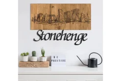 Skilt-Stonehenge Veggdekor Svart/Valnøtt