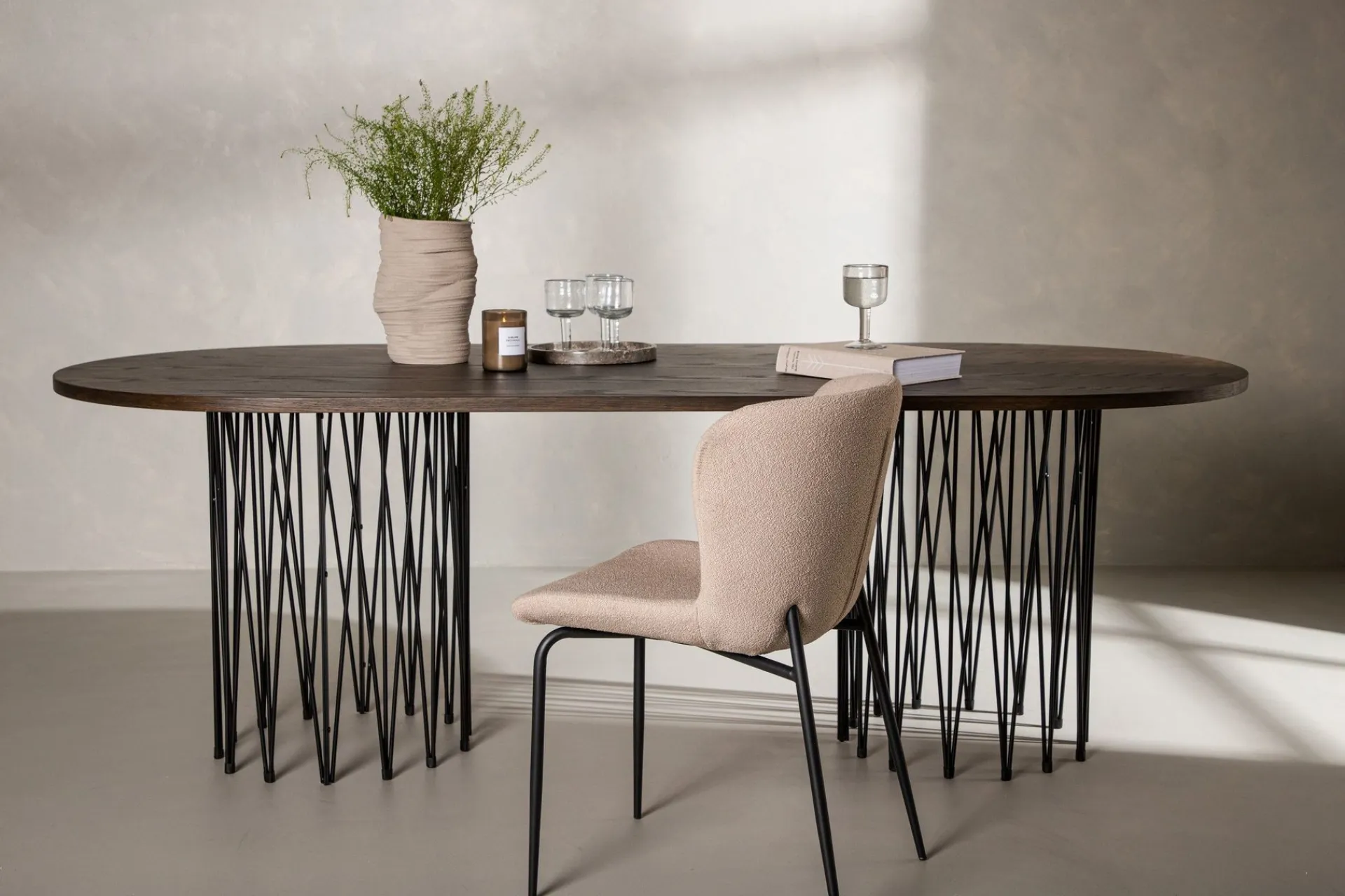 Furniture Fashion Stone Spisebord 220x100x74 cm Oval