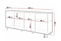 Scandinavian Choice Oppbevaringsskap|Skap-Strontian Highboard Black Svart