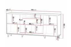Scandinavian Choice Oppbevaringsskap|Skap-Strontian Highboard Grey