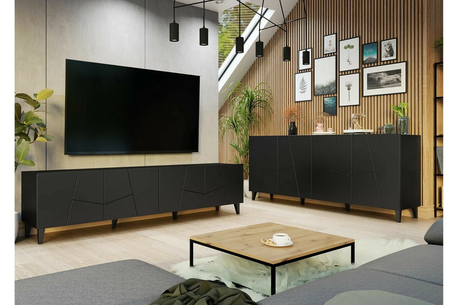 Scandinavian Choice Strontian Möbelset För Vardagsrum Black