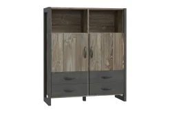 Oppbevaringsskap|Skap-Strumica Highboard 44x130 cm Brun/Grå