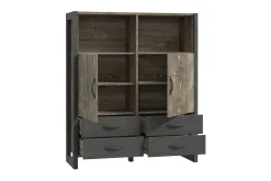 Oppbevaringsskap|Skap-Strumica Highboard 44x130 cm Brun/Grå