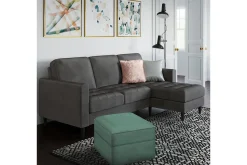 CosmoLiving Sofa Med Sjeselong-Strummer Divansovesofa Grå Grey