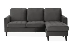 CosmoLiving Sofa Med Sjeselong-Strummer Divansovesofa Grå Grey