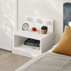 Avlastningsbord-Sumira Nattbord 40 cm Hvit