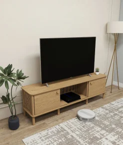 Mediestativ & Veggfeste-Sunira TV-benk 180 cm Eik