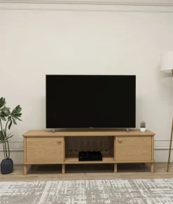 Mediestativ & Veggfeste-Sunira TV-benk 180 cm Eik