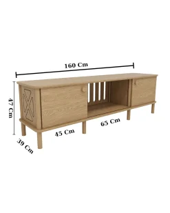 Mediestativ & Veggfeste-Sunira TV-benk 180 cm Eik