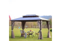 Paviljonger-Sunsetia Paviljong 300x400x270 cm Polykarbonattak Beige
