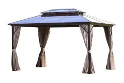 Paviljonger-Sunsetia Paviljong 300x400x270 cm Polykarbonattak Beige