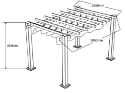 Pergola-SUNSET Pergola 3×4 m Grå