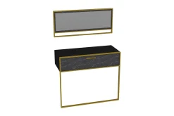 Sideboard & Skjenker-Susia Sideboard 90 cm Svart,Gull