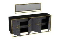 Sideboard & Skjenker-Susia Sidebord 180 cm Svart,Gull