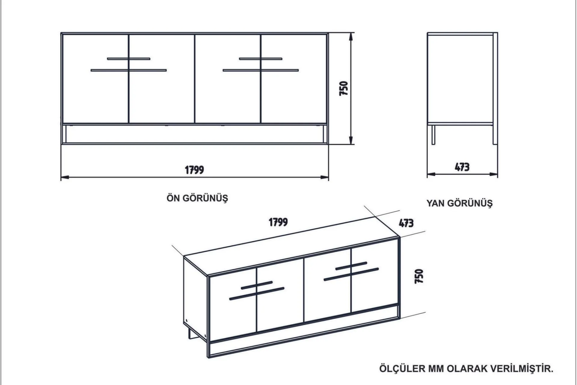 Sideboard & Skjenker-Susia Sidebord 180 cm Svart,Gull