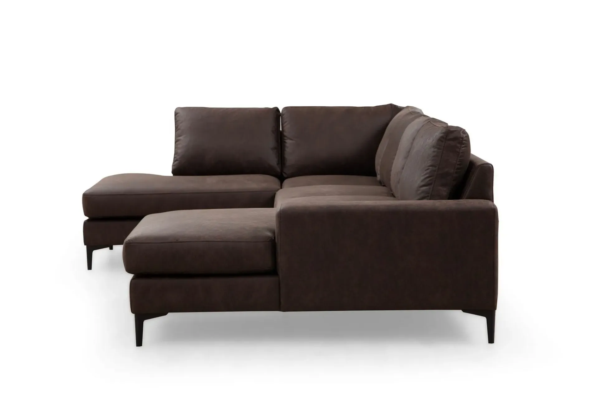 U-Sofa-Svanabyn Sofa m. Divan og Sjeselong 4-seter Brun