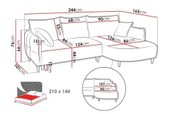 Sycylia Sofa med Divan 3-seter