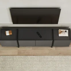 Mediestativ & Veggfeste-Sylvenn TV-benk 180 cm Antrasitt og svart