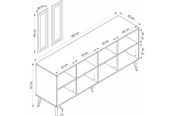 Gangbord|Avlastningsbord-Syrri Konsollbord 180 cm Sandeik
