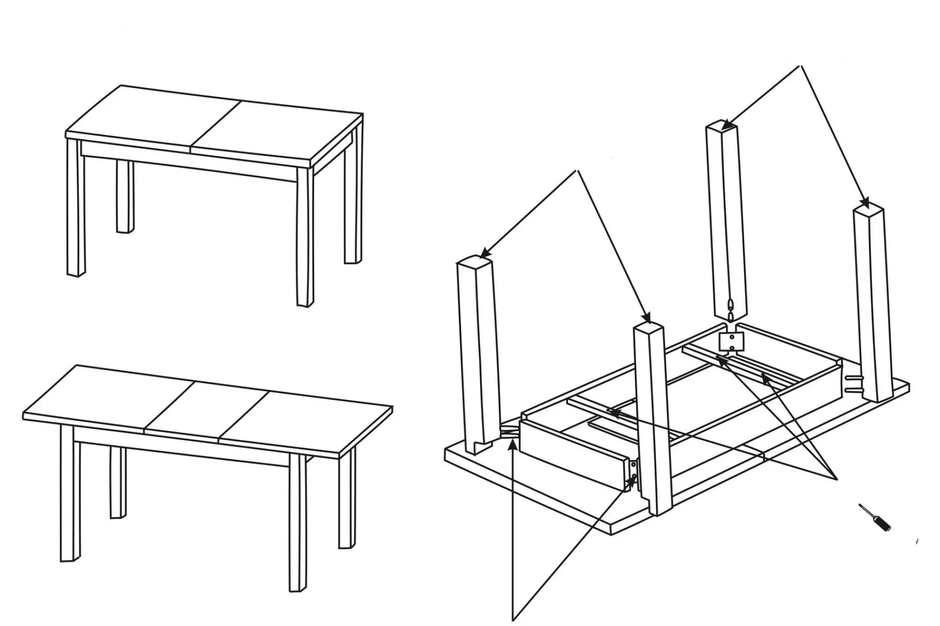 Spisebord & Kjøkkenbord-Tabell Forlengningsbart Spisebord 150 cm Hvit