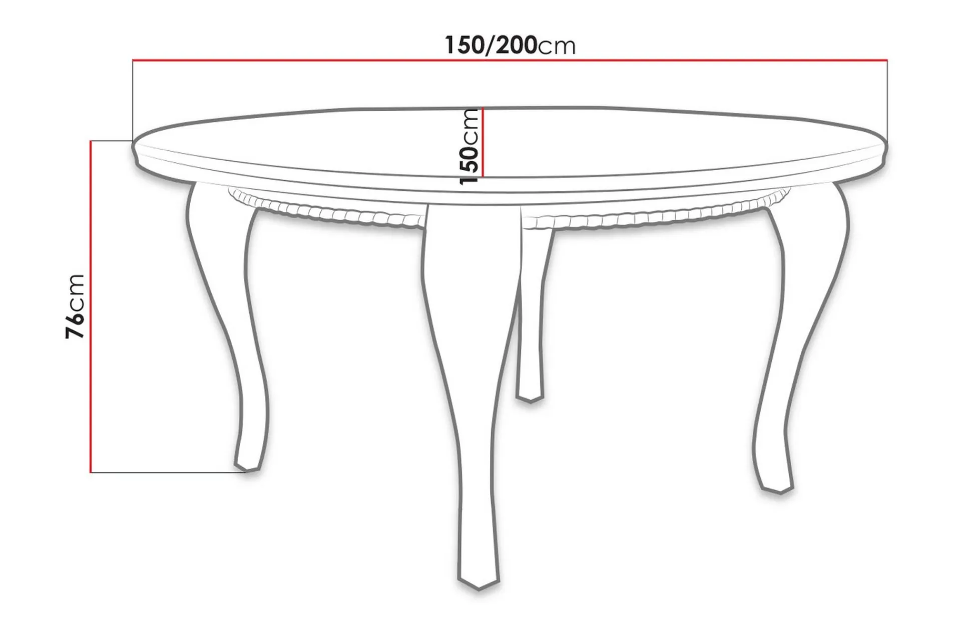 Spisebord & Kjøkkenbord-Tabell Forlengningsbart Spisebord 150 cm Hvit