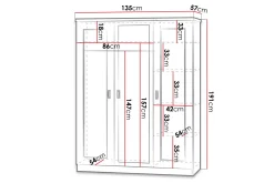 Tadeusz Garderobe 135x57x190 cm