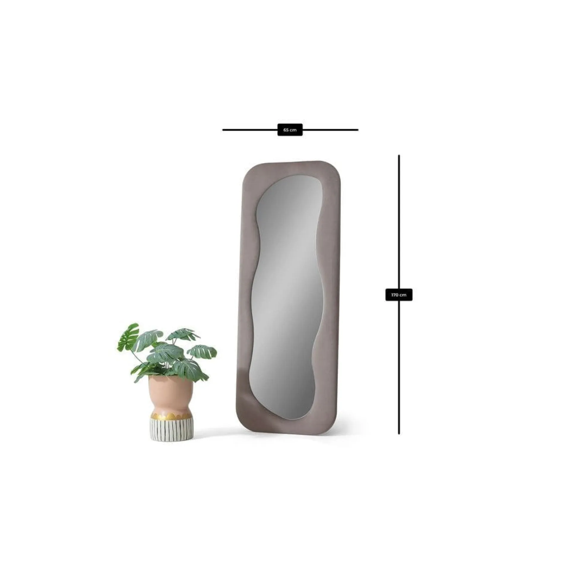 Gulvspeil|Helkroppsspeil-Taharoa Gulvspeil 65 x 170 cm Taupe