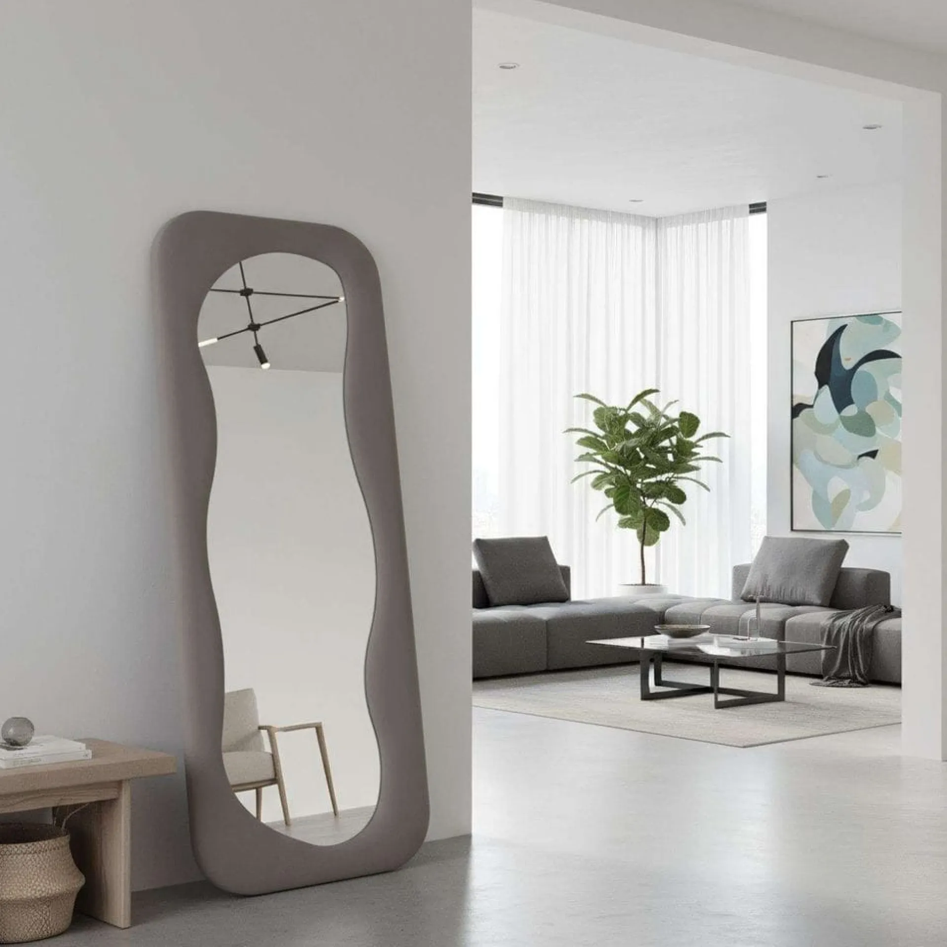 Gulvspeil|Helkroppsspeil-Taharoa Gulvspeil 65 x 170 cm Taupe