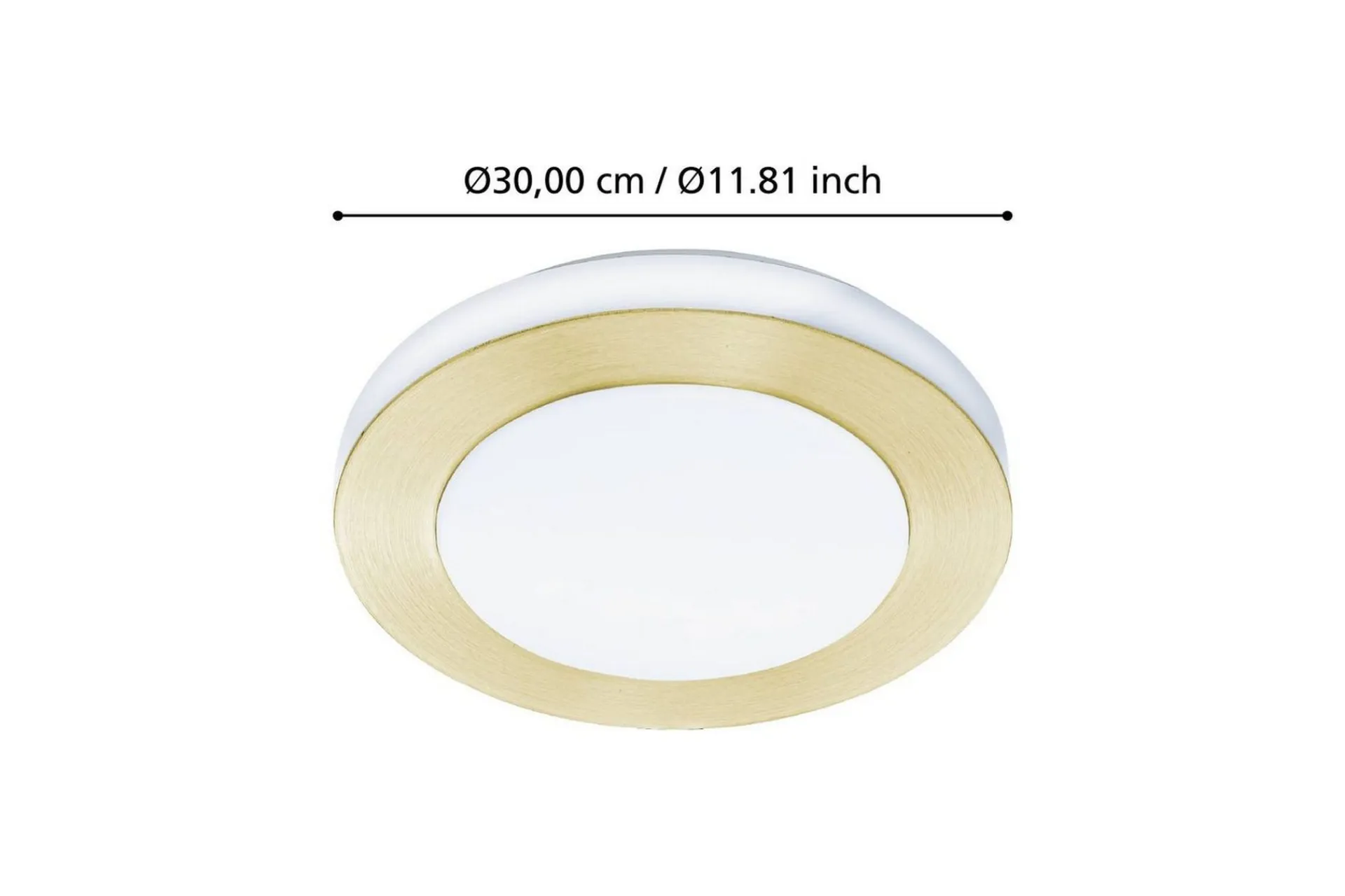 Eglo Baderomslampe Vegg|Baderomslampe Tak-Taklampe Led Carpi Hvit,Messing